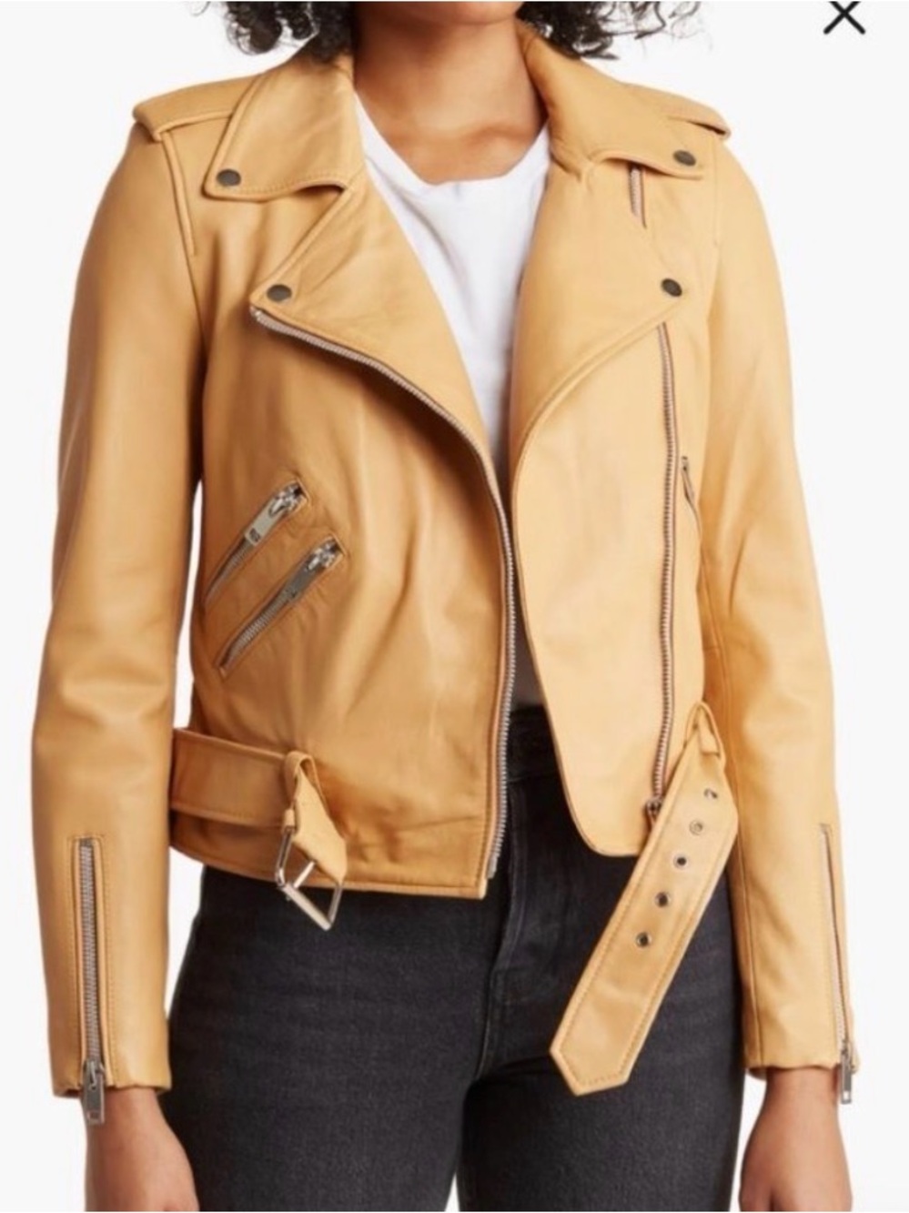 Walter Baker Like New Tan Leather Moto Jacket